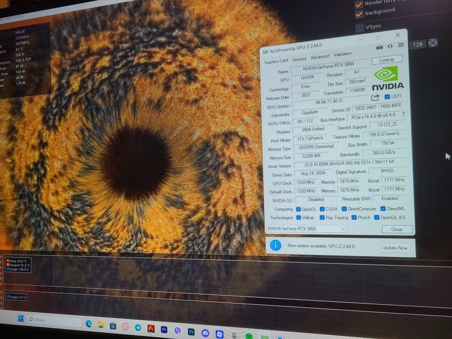Видеокарта Rtx 3060 12 gb Gigabyte Дефект