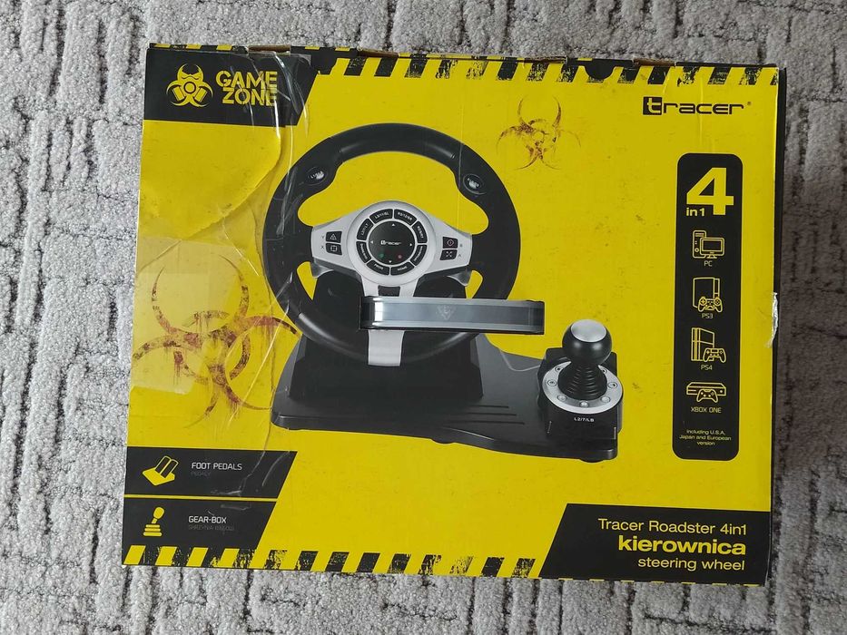 Kierownica i pedały TRACER Roadster 4 w 1 (PC/PS3/PS4/Xone)