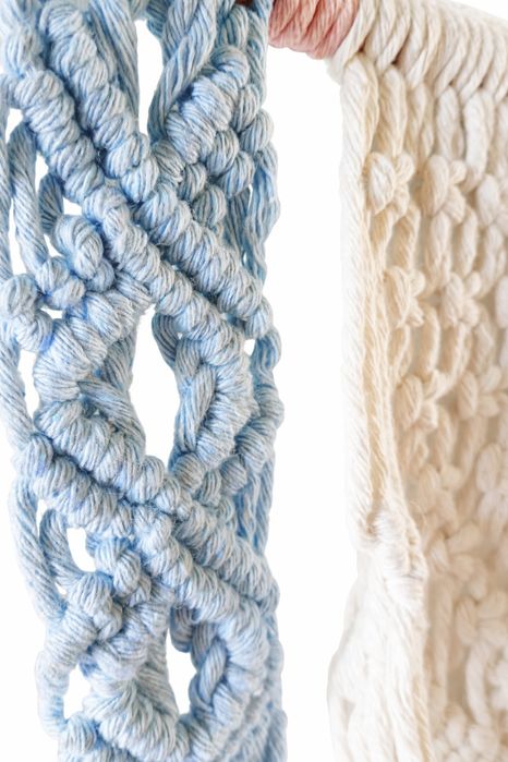 Makrama kwietnik wiszacy na doniczke boho handmade duzy 117 cm