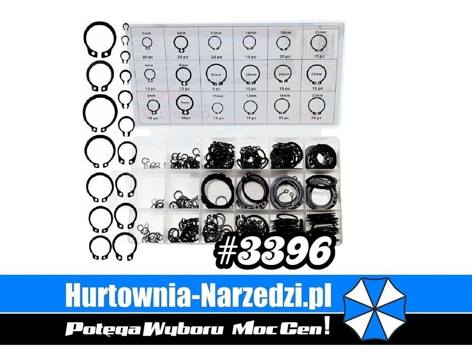 Pierścienie segera zewnętrzne E-CLIP 300 sztuk TA1402