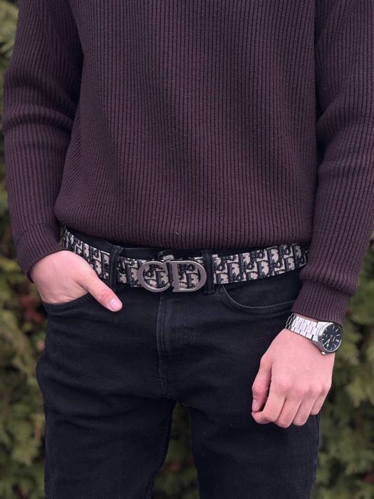 Ремінь Dior унісекс | стильний ремінь Діор | подарунковий комплект