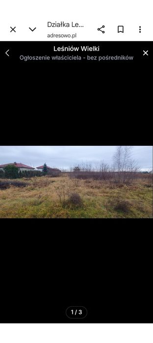 Na sprzedaż działka budowlana Leśniów Wielki / 1297  m2