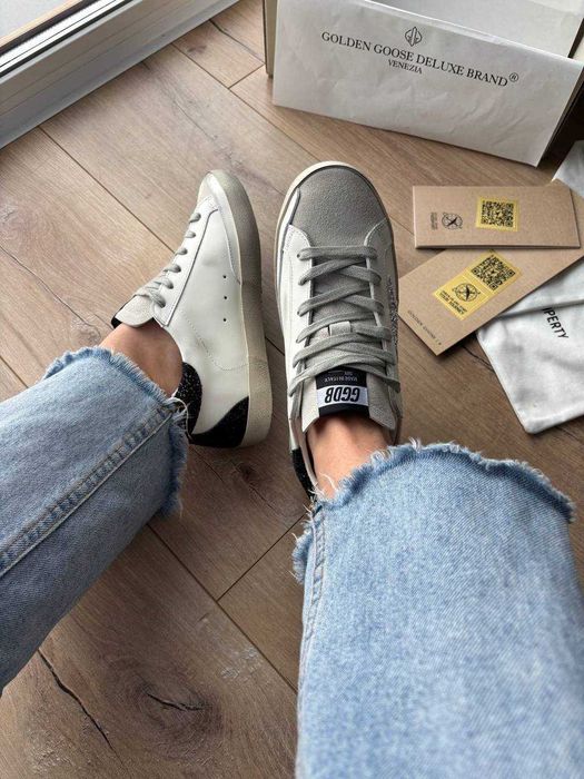 Кеди Golden Goose Glitter Star Silver / кеды Голден Чуз Гліттер білі