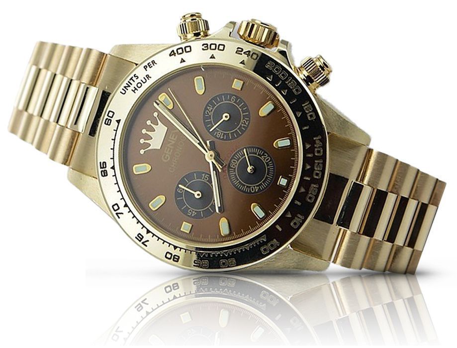 Złoty zegarek męski damski unisex 14k Geneve mw014ydbr&mbw015y Poznań