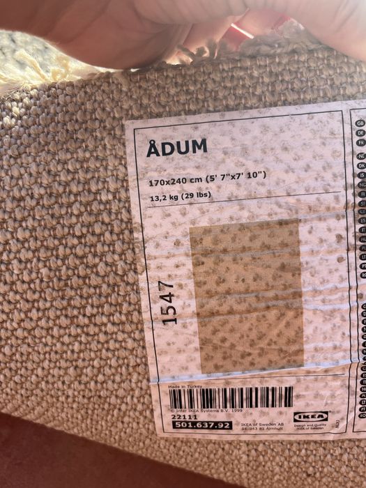 Tapete pelo curto cinza IKEA