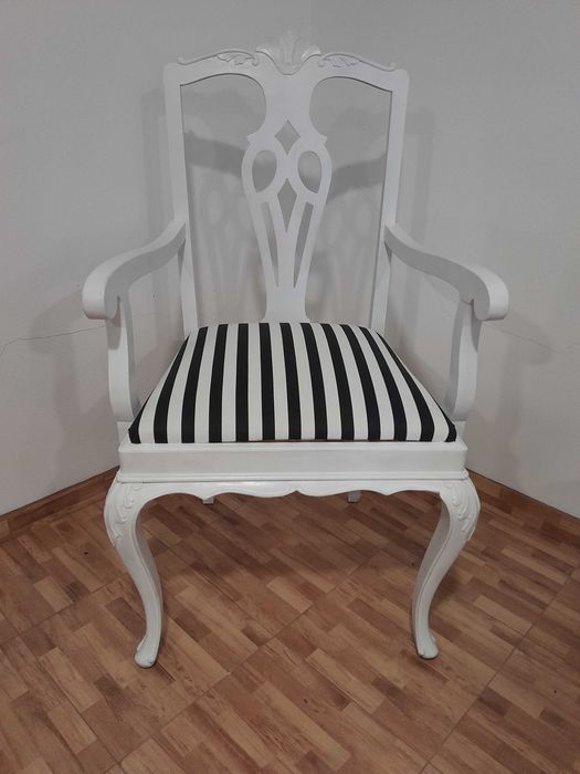 cadeirão Queen Anne - lacado branco