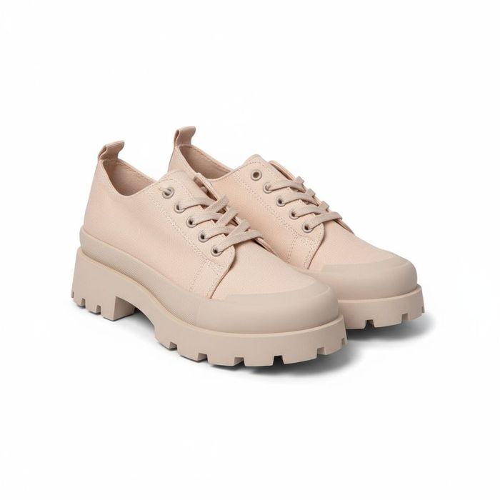 Botki damskie traperki beżowe na grubej podeszwie | nowe | 39