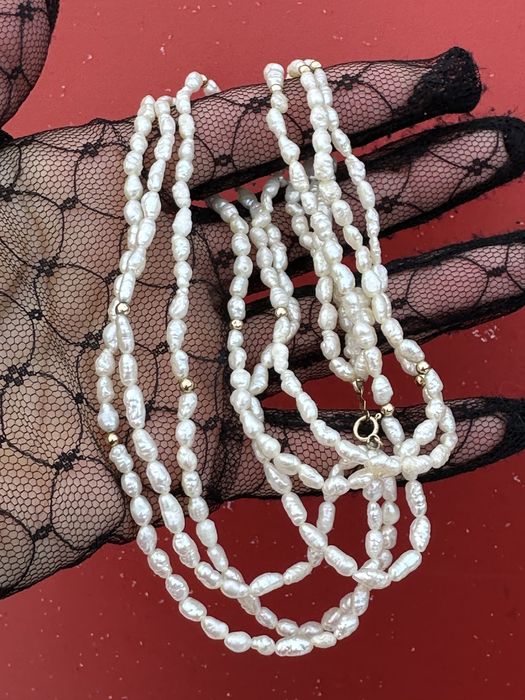 Буси:річкові перли и золото 585 (14К)