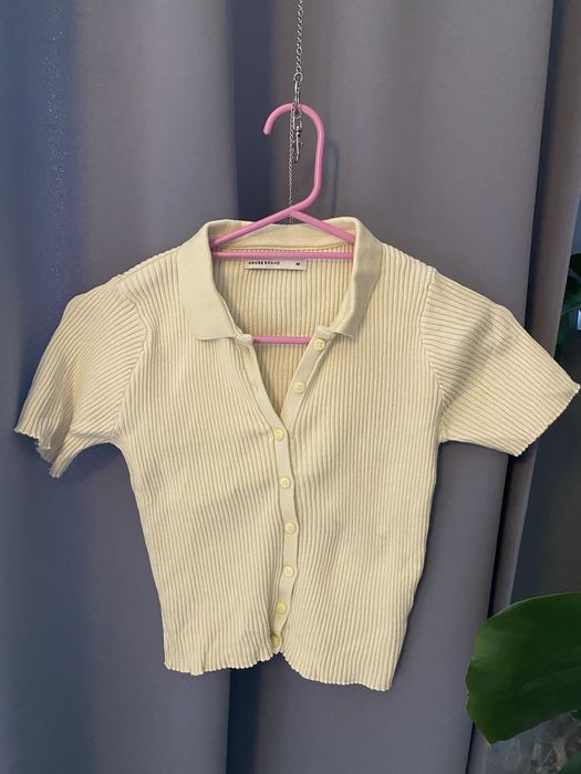 Krótkie Polo top z kołnierzykiem prążkowany House