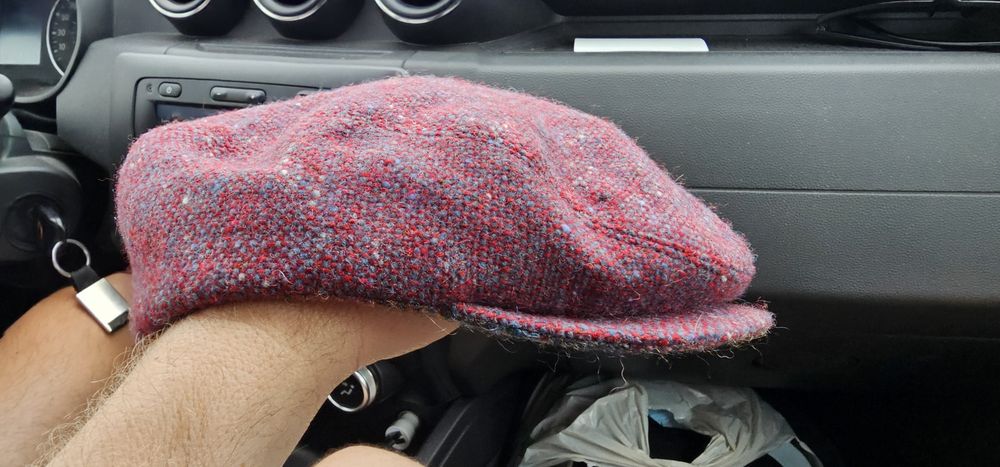 Grevi męski włoski kaszkiet lniano-wełniany rozmiar 58cm M