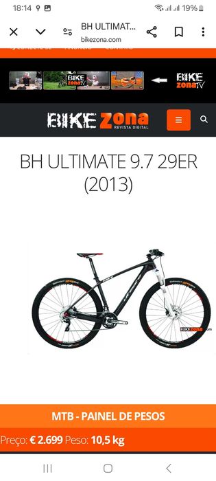 Bicicleta BH ultimate caborno roda 29...seminova ...