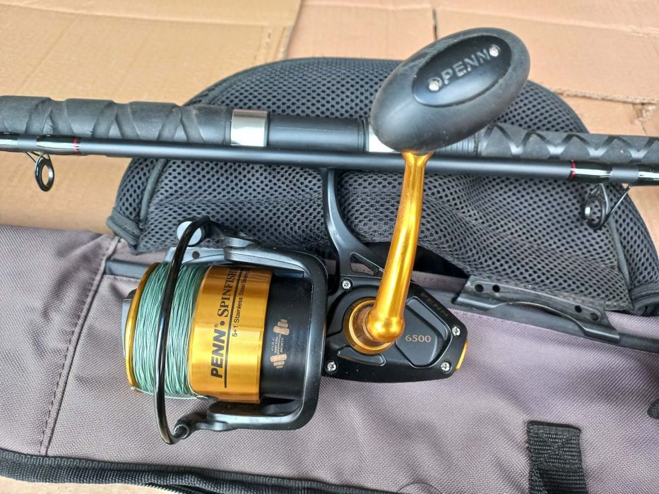 Kołowrotek PENN SPINFISHER 6500+wędzisko+pokrowiec oraz plecionka