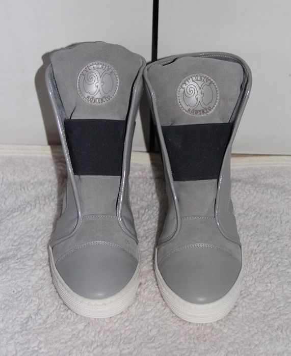 Botki sneakersy szare 40 roberto exclusive skora skórzane kozaki 39
