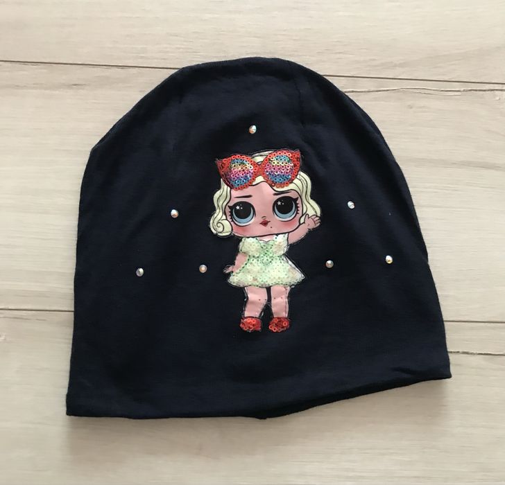 Трикотажна шапка для дівчинки 4-6 років на весну / осінь ріст 104-116