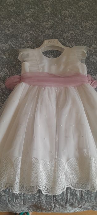 Vestido de 1a Comunhão Pano Branco – 8 anos