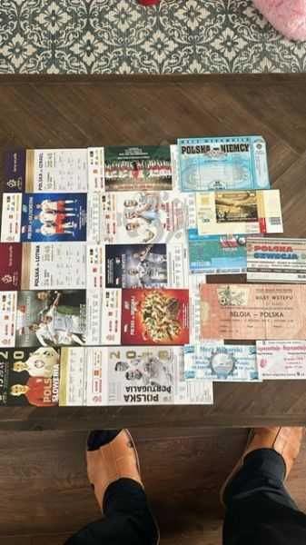 bilety kolekcjonerskie reprezentacji Polski w piłce  nożnej domowe