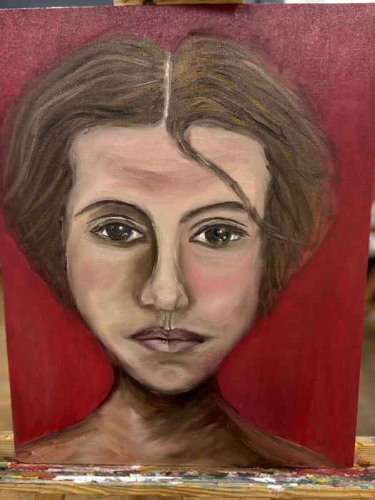 Obraz duzy olejny  portret kobieta