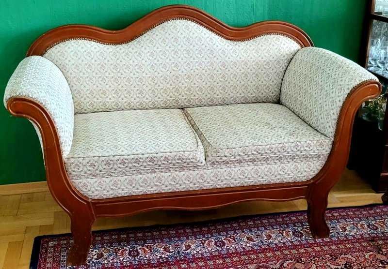 Antyczna sofa w stylu Biedermeier z litego drewna przepiękna