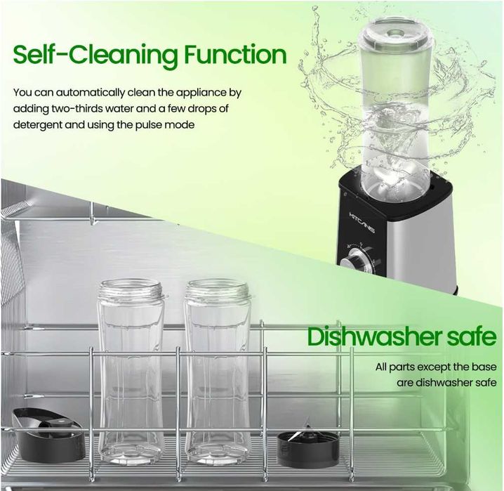 Blender kielichowy Kitcanis BL05E 800 W  butelka 600ML  300ML na lód