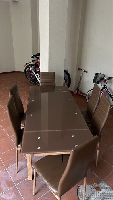 Mesa Extensível de vidro temperado