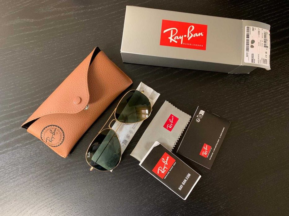 Óculos de sol de piloto, Ray Ban, novos