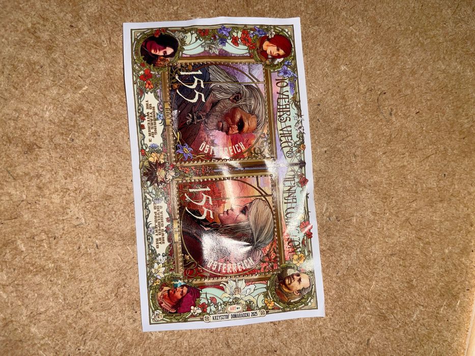 Unikatowy zestaw The Witcher 3 Wild Hunt ramka z medalem 10 Years+nowa