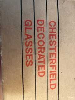 Conjunto de 6 copos de marcas decorados - nunca usados