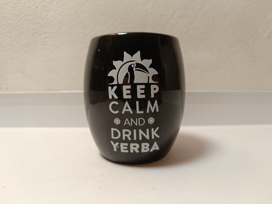 Matero Ceramiczne Keep Calm Oval 300 ml - Czarne