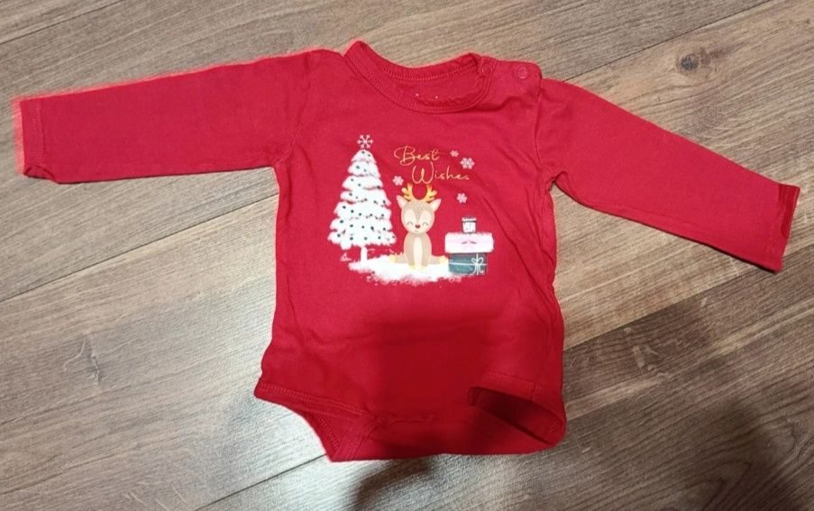 Body z długim rękawem zimowy wzór rozmiar 68