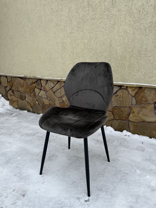 Стілець Astra чорний/вельвет темно-сірий Кухонний