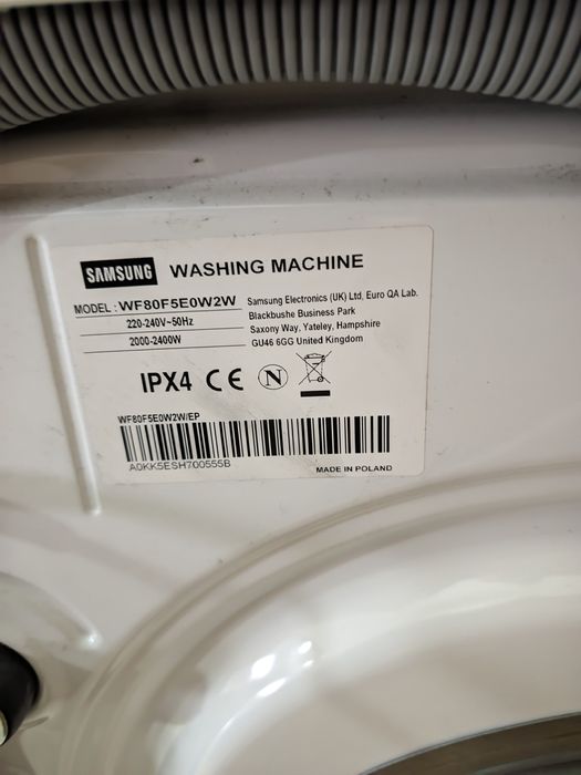 Máquina de Lavar Roupa Samsung WF80F5E0W2W – Para Peças ou Reparar