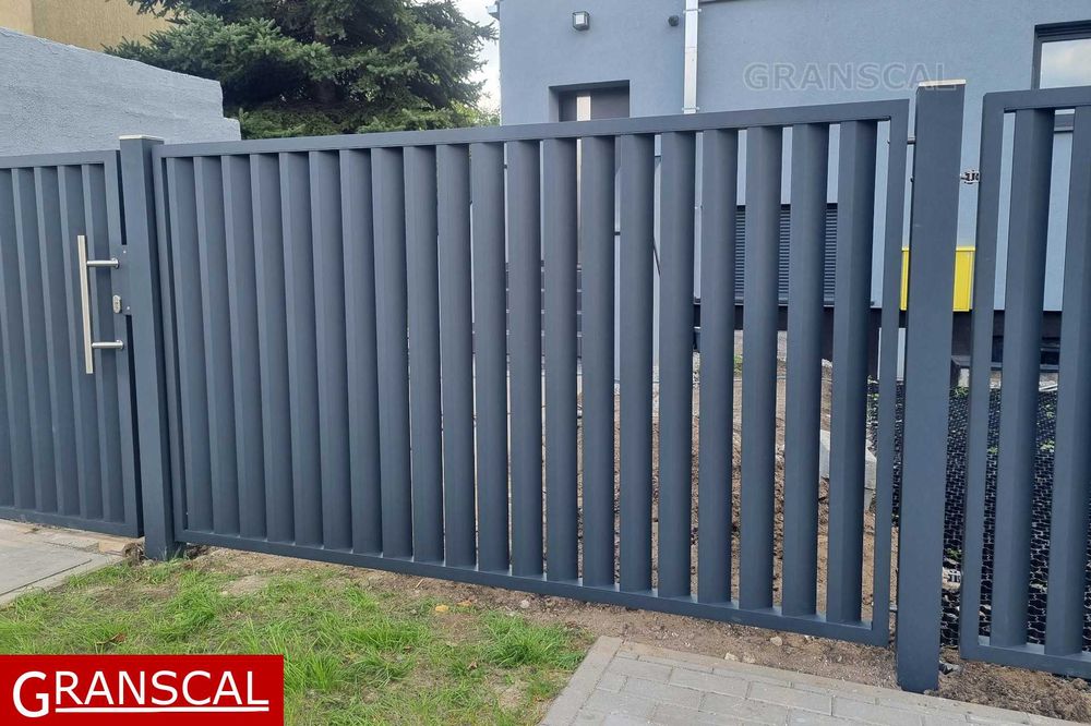 Ogrodzenie aluminiowe nowoczesne brama przesuwna furtka płot Poznań