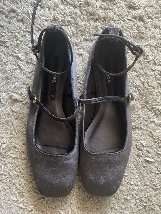 Балетки Zara бархат розмір 39