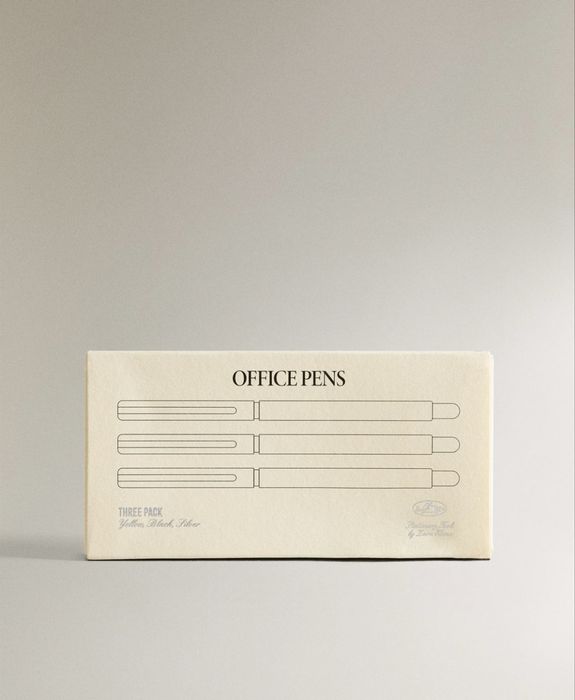 Pack Canetas Metal Papelaria (PACK DE 3) Zara Home NOVO