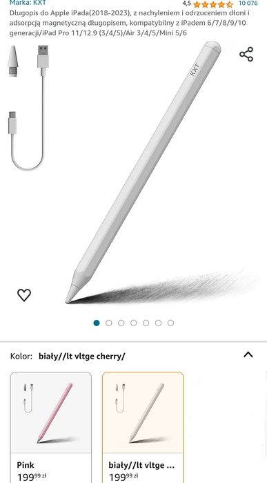 Profesjonalny rysik do iPada Pro/Air3 itp. z lat 2018'-2025 KXT Hexago