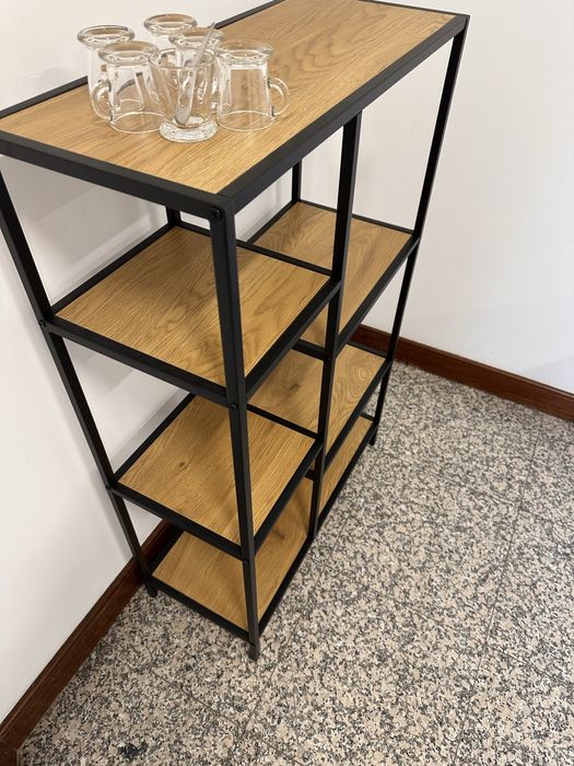 Estante carvalho e ferro