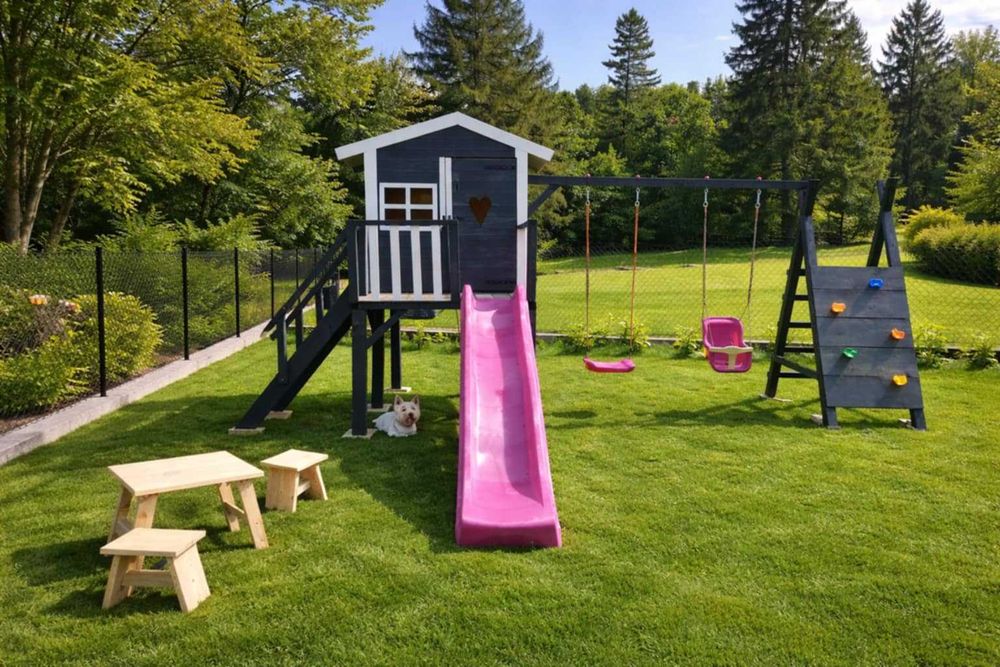 Domek drewniany dla dzieci Cały zestaw Zamów teraz, odbierz wiosną :)