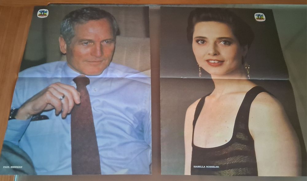 Posters antigos de cantores, atores  e bandas