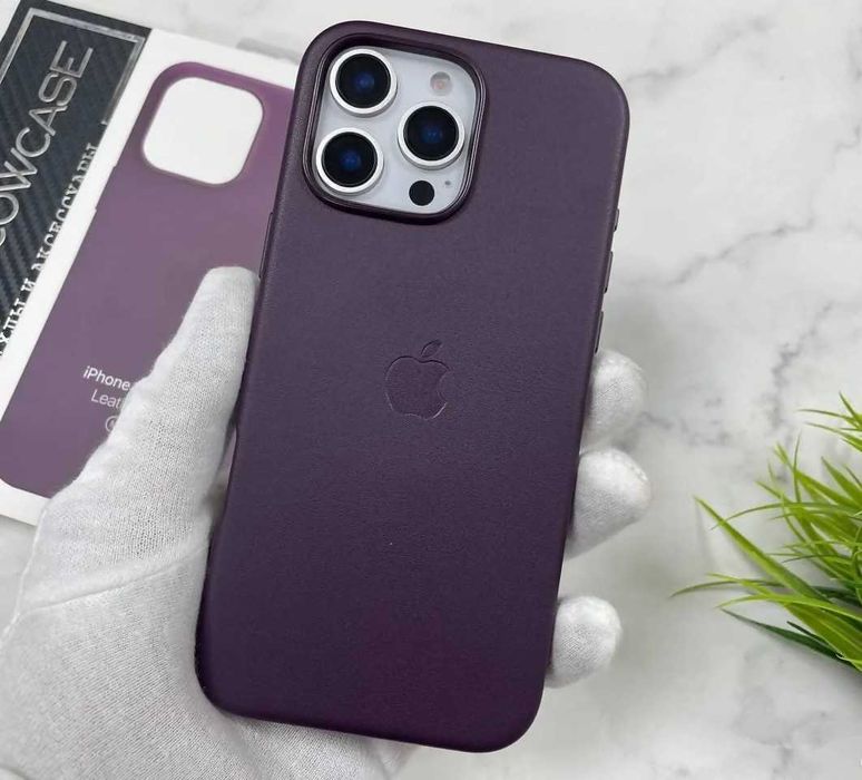 Чехол на iPhone 16 Pro Max и другие MagSafe, Айфон кожаный А. 15