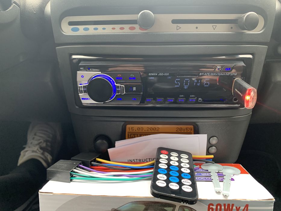 AutoRádio Tamanho UNIVERSAL 1Din,Chamadas, Bluetooth, USB, Cartão SD