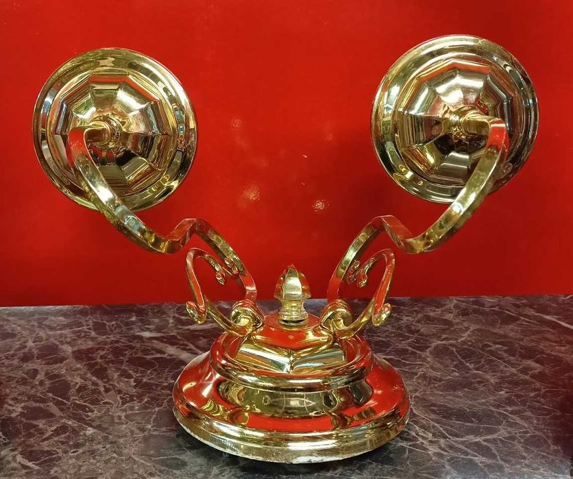 Apliques Metal Dourado 2 Lâmpadas