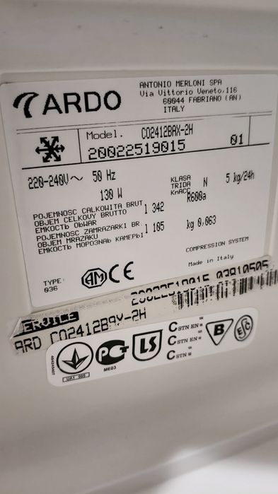 Lodówka wolnostojąca ARDO