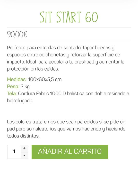 Sit Start Crashpad Escalada