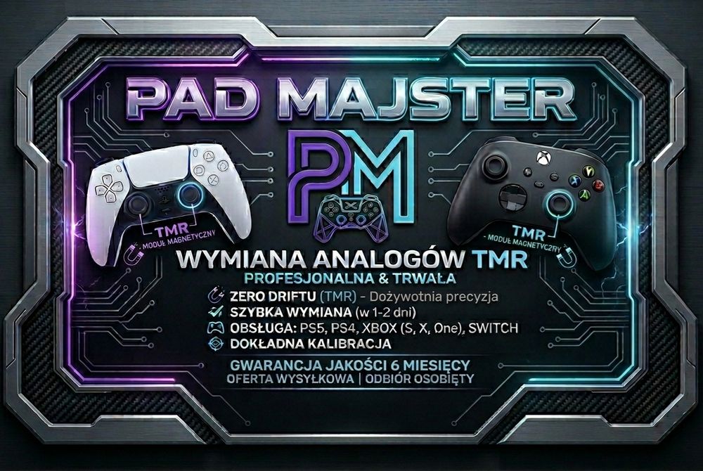 Naprawa padów PS5/ PS4/ XBOX/ SWITCH wymiana analogów tmr.