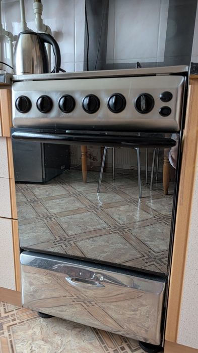 Газова плита з нержавійки. ДУХОВКА ГАЗ!!!