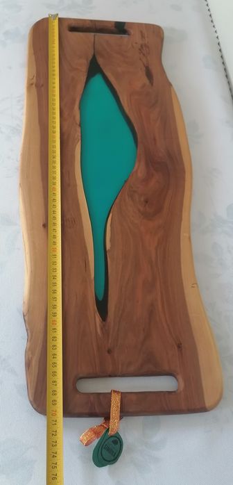 Drewniana Patera z żywicą epoksydową