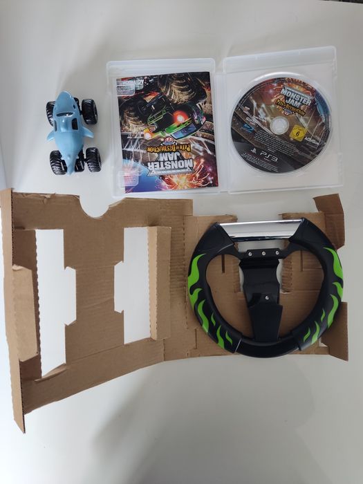 Monster Jam Path of Destruction Ps3 with Steering Wheel Big Box PAL