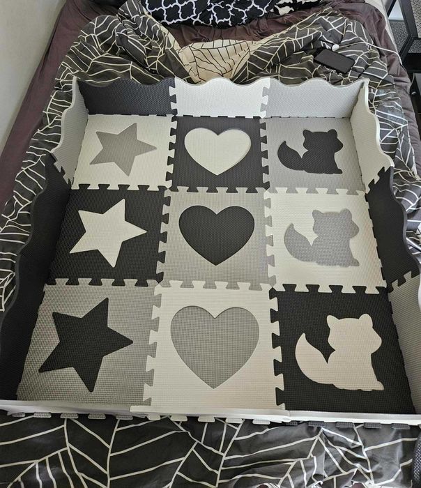 Duża mata edukacyjna piankowa kojec puzzle dla dzieci XXL