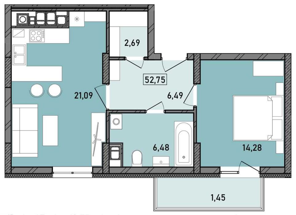 Готова 1 кім квартира в центрі міста . Зданий Будинок !