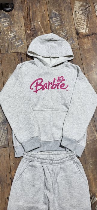 Dres szary barbie damski cieplutki kaptur kangurka S M